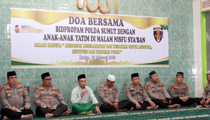 Propam Polda Sumut Gelar Doa Bersama dan Santuni Anak Yatim Piatu di Malam Nisfu Sya’ban