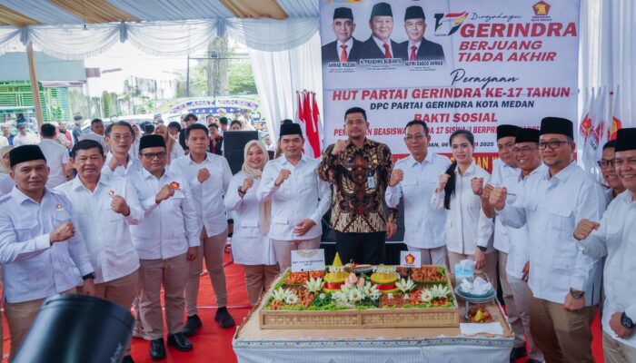 Dirgahayu ke-17 Partai Gerindra, Bobby Nasution: Selalu Dukung Pembangunan yang Dilakukan Pemko Medan