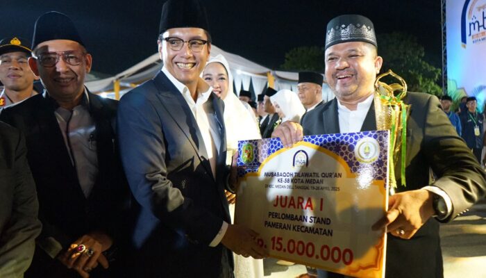 Kecamatan Medan Perjuangan Raih Juara Stand Pameran Terbaik 1 dan Juara Harapan II Pawai Taaruf MTQ Ke 58 Kota Medan