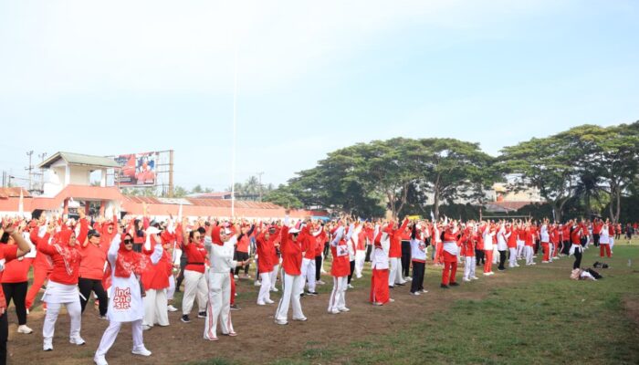Meriahkan HUT ke-80 RI, Pemkab Sergai Gelar Senam Massal, Cek Kesehatan Gratis, dan Pangan Murah
