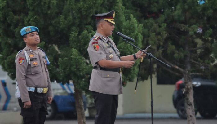 Hujan Tak Surutkan Semangat, Polres Sergai Khidmat Gelar Upacara Hari Juang Polri