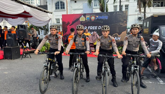 Ditsamapta Polda Sumut Ramaikan CFD Medan dengan Sajian Gratis dan Hiburan Edukatif