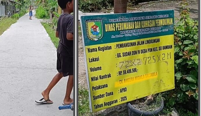 Warga Desa PON Keluhkan Proyek Jalan Lingkungan: Baru Sebulan Sudah Retak, Lebar Tak Sesuai Kebutuhan
