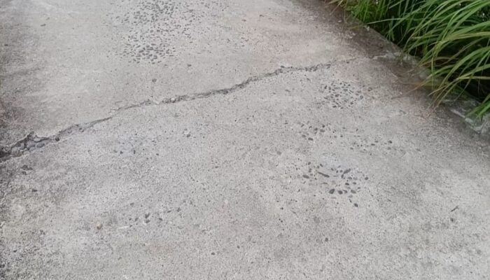 Masyarakat Desa Mangga Dua Kecewa, Jalan Rabat Beton Retak Meski Baru Setahun Dibangun