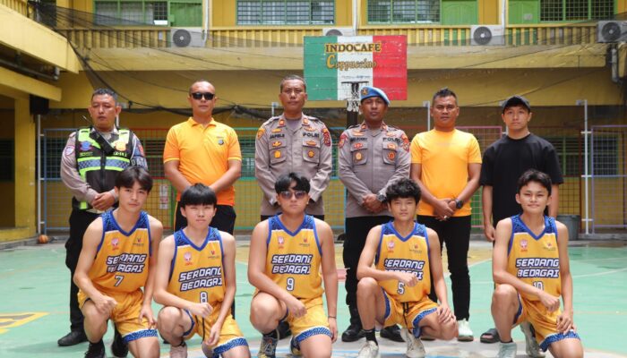 Polres Sergai Tunjukkan Semangat Juang di Pembukaan Turnamen Basket Kapolda Sumut Cup 2025