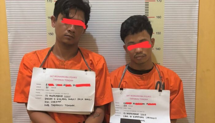 Dua Pengedar Sabu Ditangkap di Tapteng dan Sibolga, Polisi Amankan 12,61 Gram Barang Bukti