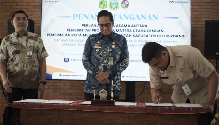 Rico Waas bersama Gubernur Sumut Tandatangani Kesepakatan Bersama Kelola Sampah Jadi Energi Program PSEL