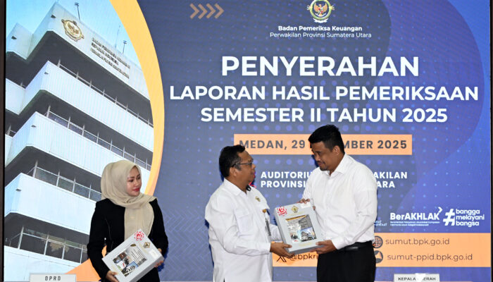 BPK Serahkan LHP Semester II 2025, Bobby Nasution Harapkan Sinkronisasi Program dan Kebutuhan Masyarakat
