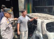 Mobil Daihatsu Alya Hangus Terbakar di Depan DPRD Sergai, Polisi dan Warga Bergerak Cepat Padamkan Api