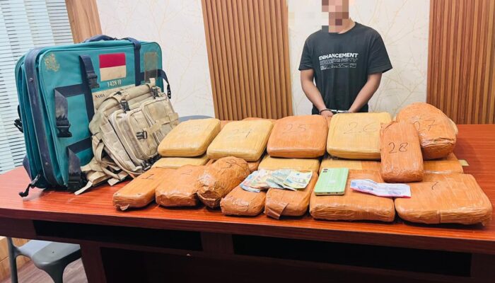Sat Narkoba Polres Sergai Gagalkan Penyelundupan 24,6 Kg Ganja, Kurir Dibayar Rp 500 Ribu per Kilogram