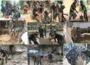 Prajurit Yonif TP 852/Abhinaya Bala Yudha Laksanakan Satgas Pemulihan di Aceh Tamiang