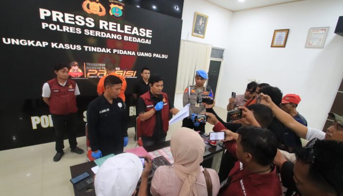 Sat Reskrim Polres Sergai Bongkar Peredaran Uang Palsu, Ratusan Lembar Pecahan Rp100 Ribu Diamankan