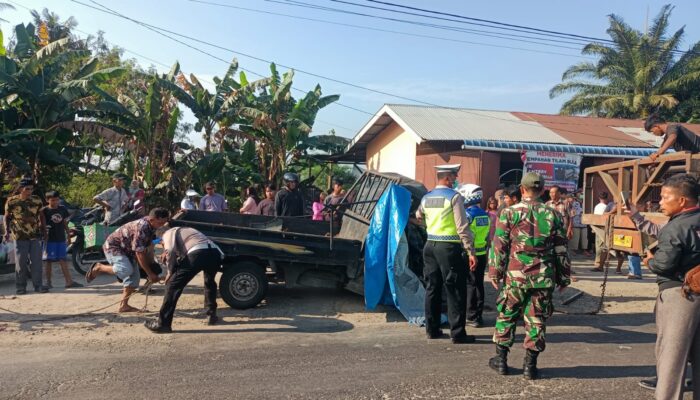 Tabrakan Maut di KM 45 Jalan Medan–Tebing Tinggi, Sopir Pick Up Tewas di Tempat