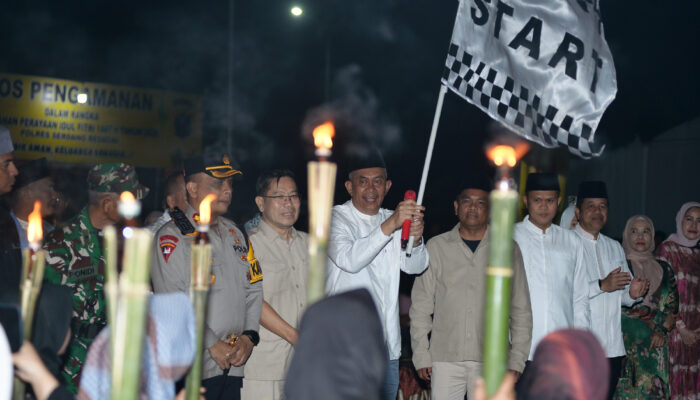 Meriah! Pj Sekdaprov Sumut Lepas Pawai Obor dan Mobil Hias Sambut Idul Fitri 1447 H di Sergai