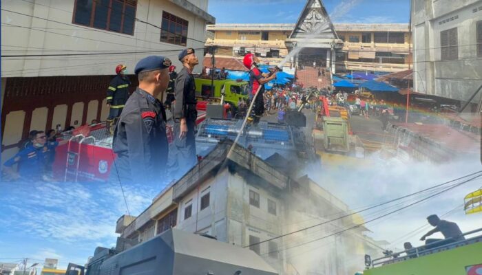 AWC Brimob Sumut Dikerahkan, Kebakaran Ruko di Pematangsiantar Cepat Dipadamkan Tanpa Korban