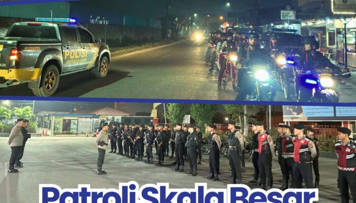 Patroli Besar KRYD Brimob Polda Sumut Sisir Wilayah Belawan, Jamin Keamanan Warga