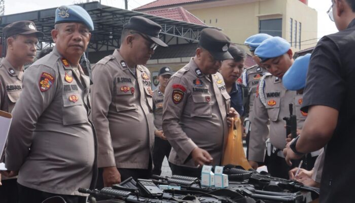Bid Propam Polda Sumut Periksa Kelayakan Senjata Api di Polres Tanjungbalai