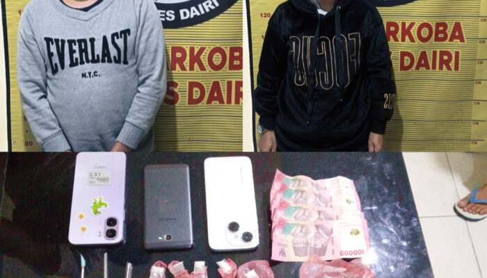 Residivis Narkoba dan Seorang Wanita Ditangkap di Kamar Kos Sidikalang, Sabu Nyaris Dibuang ke Saluran Air