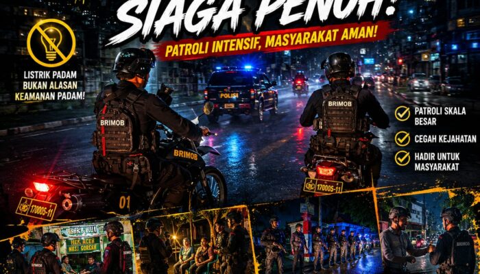 Blackout SUMBAGUT Lumpuhkan Penerangan, Polda Sumut Turunkan Personel Jaga Kota Tetap Aman