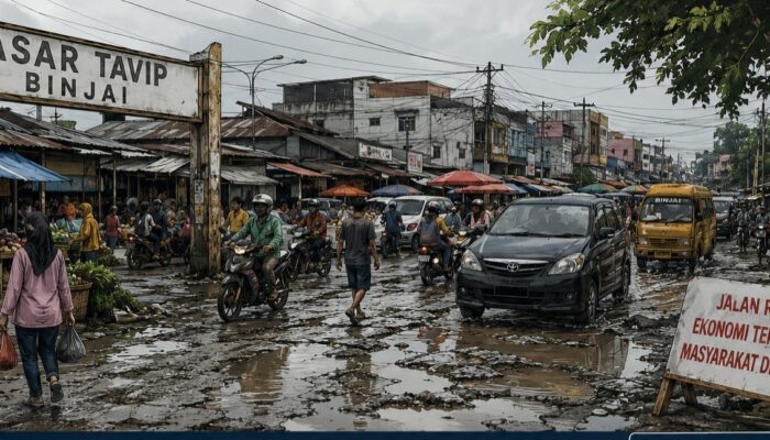 Jalan Rusak Pasar Tavip Binjai Dikeluhkan, IMPEB Minta Pemerintah Kaji Ulang Prioritas Pembangunan