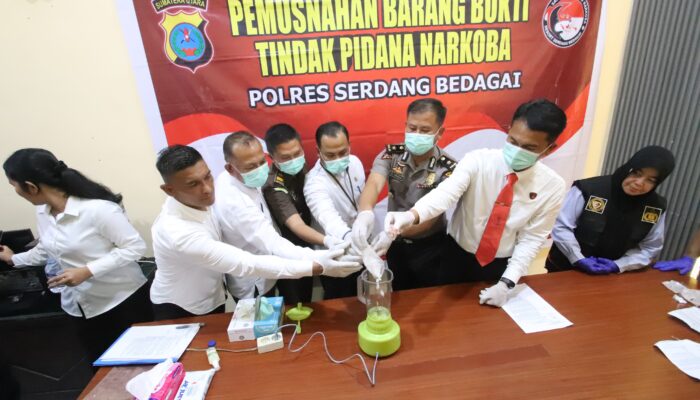 Polres Sergai Musnahkan 100 Gram Sabu dan 19 Butir Ekstasi, Hasil Penyamaran Polisi Bongkar Peredaran Narkoba
