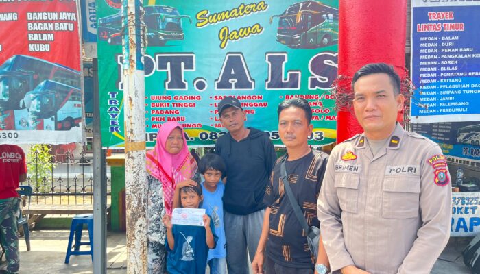 Terlantar di Perjalanan, Keluarga Asal Jakarta Dipulangkan Polres Sergai dengan Penuh Kepedulian