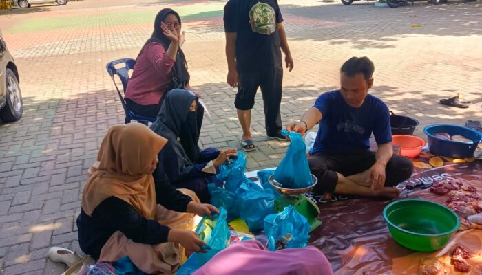 Semangat Berbagi di Hari Raya, MTs Al Washliyah Tanjung Morawa Sembelih Hewan Kurban