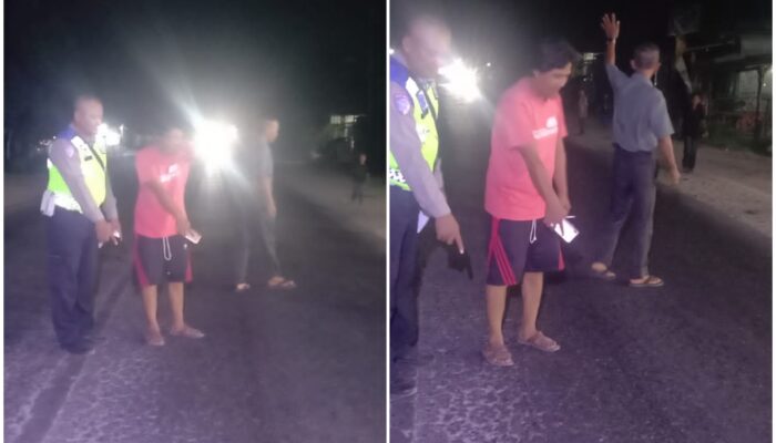Hendak Belok, Dua Sepeda Motor Bertabrakan di Jalinsum Sei Bamban, Lima Orang Luka-Luka