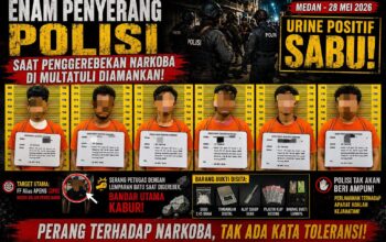 Lempari Polisi dengan Batu Saat Gerebek Bandar Sabu di Multatuli, Enam Pria Positif Narkoba