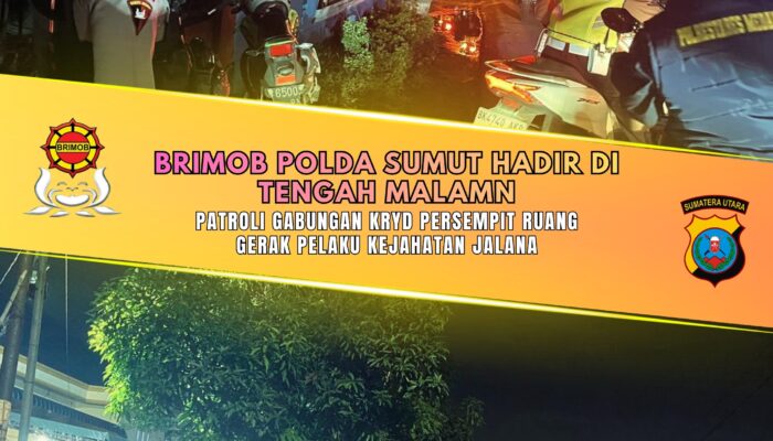 Brimob Polda Sumut Perketat Patroli Malam, Ruang Gerak Pelaku Kejahatan Jalanan Kian Sempit