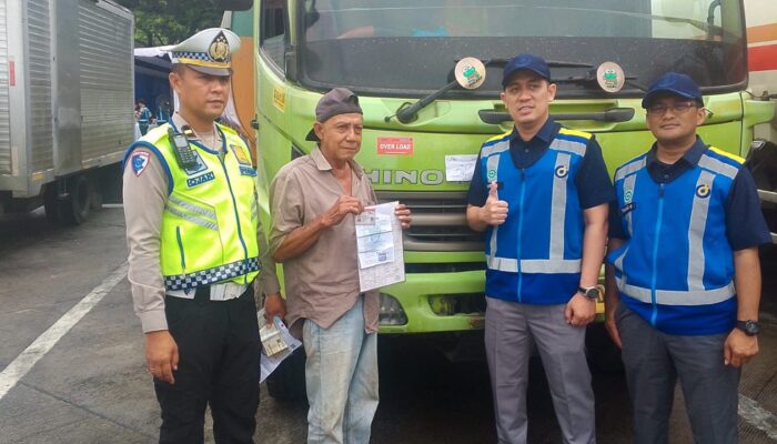 30 Truk ODOL Terjaring di Tol Medan-Tebing Tinggi, Satlantas Polres Sergai Beri Teguran Tegas