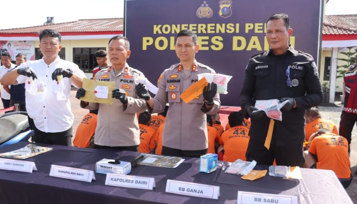 Polres Dairi Ungkap 29 Kasus Narkoba dalam Tiga Bulan, 38 Tersangka Diamankan