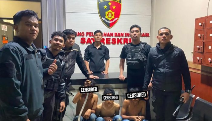 Tim Macan Polres Pelabuhan Belawan Ringkus Tiga Remaja Diduga Anggota Geng Motor di Marelan