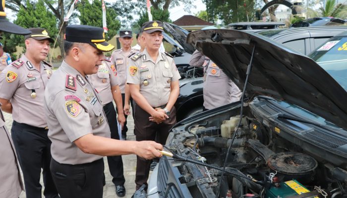 Cek Kesiapan Armada, Kapolres Sergai Temukan Sejumlah Kendaraan Dinas Perlu Perbaikan