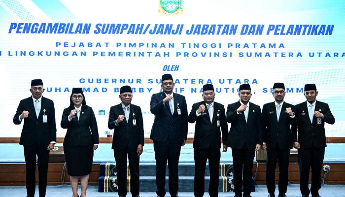 Gubernur Bobby Nasution Lantik Tiga Pejabat Pimpinan Tinggi Pratama, Tekankan Target Pembangunan Terukur