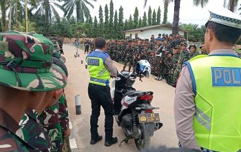 Sinergi TNI-Polri, Satlantas Polres Sergai Edukasi Prajurit Yonif TP 902 tentang Safety Riding