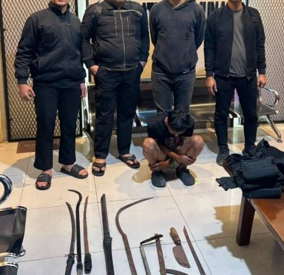 Tim Macan Polres Pelabuhan Belawan Amankan Remaja, 10 Sajam Ditemukan Dekat Basecamp Geng Motor