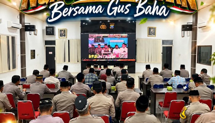 Perkuat Karakter dan Mental Personel, Polres Sergai Ikuti Ngaji Kebangsaan Bersama Gus Baha