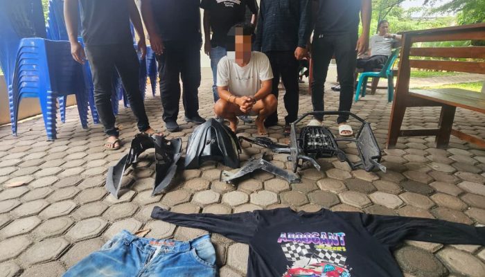 Polsek Sei Rampah Ringkus Pelaku Curanmor di Alun-Alun Sergai, Onderdil Motor Disita