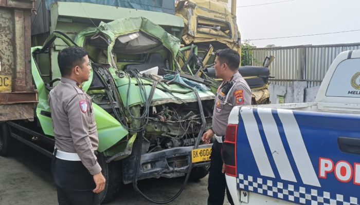 Tabrakan Beruntun Tiga Kendaraan di Perbaungan, Sopir Angkot KUPM Tewas dan Sembilan Orang Luka-Luka