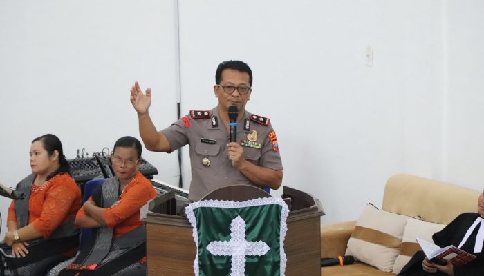 Minggu Kasih di HKBP Sei Rampah, Waka Polres Sergai Ajak Jemaat Bersama Jaga Kamtibmas
